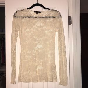 🌷Sale l Forever 21 cream lace shirt